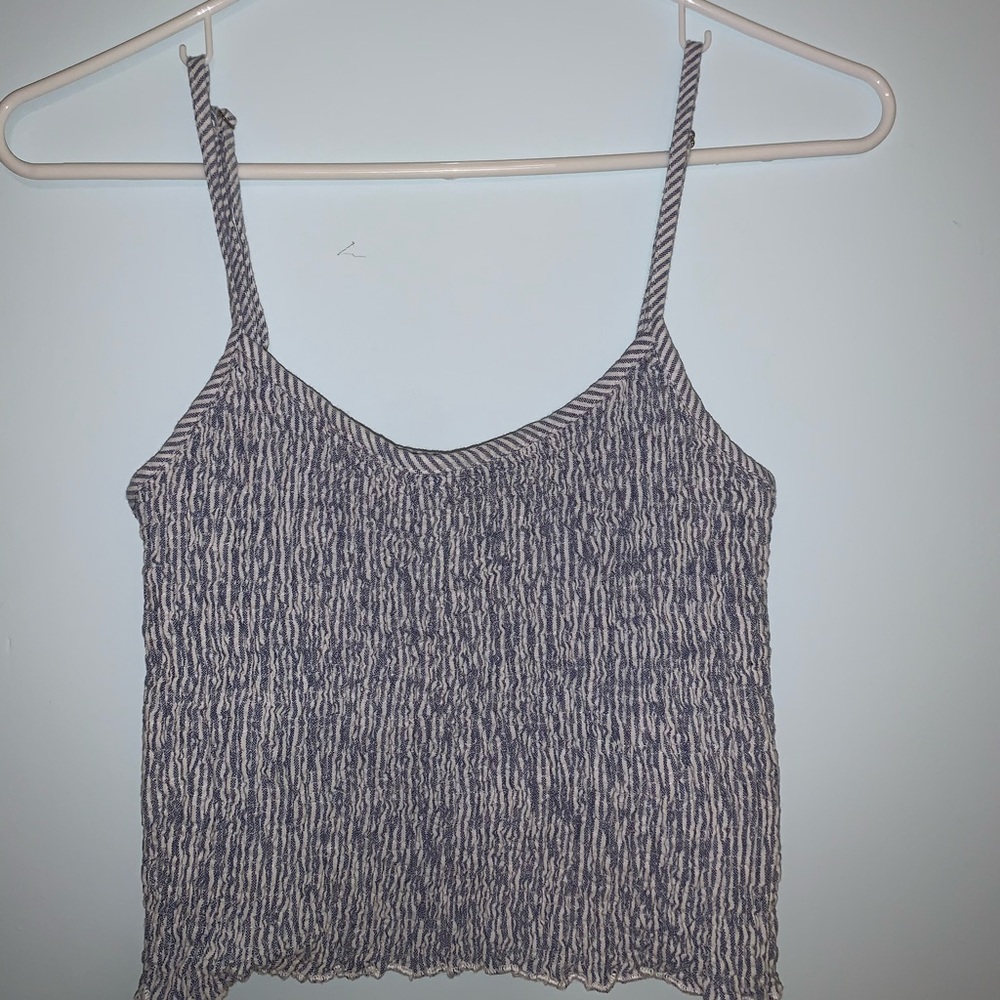 Brandy Melville blue and white striped tank top